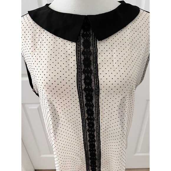 Vintage - Retro Style - Sheer - Polka Dot - 60s Style - Lace - Blouse / Top - M - Picture 3 of 14